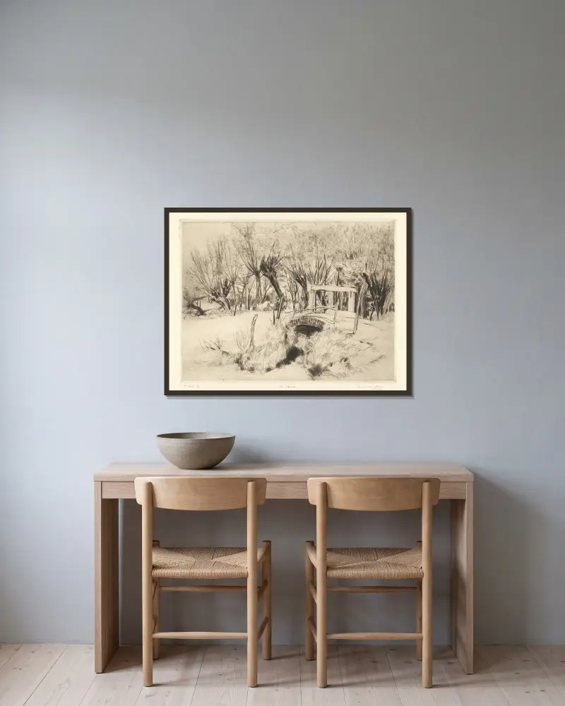 Der Wehr von Armand Apol gerahmt an einer Wand