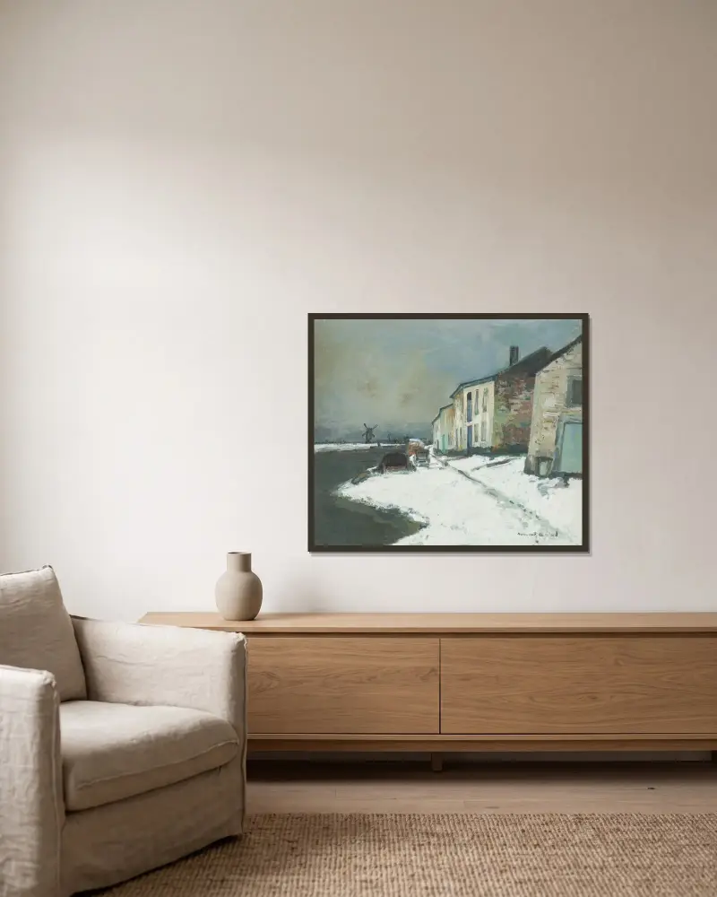 Landschaft von Armand Apol gerahmt an einer Wand