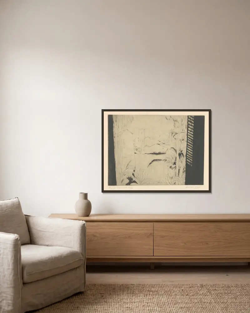 Provenzalisische Landschaft von Armand Apol gerahmt an einer Wand