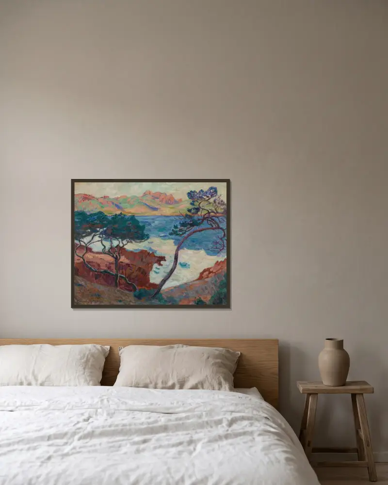 Agay av Armand Guillaumin inramad på en vägg