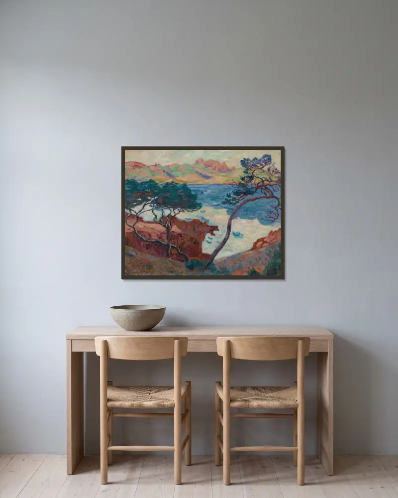 Agay av Armand Guillaumin inramad på en vägg