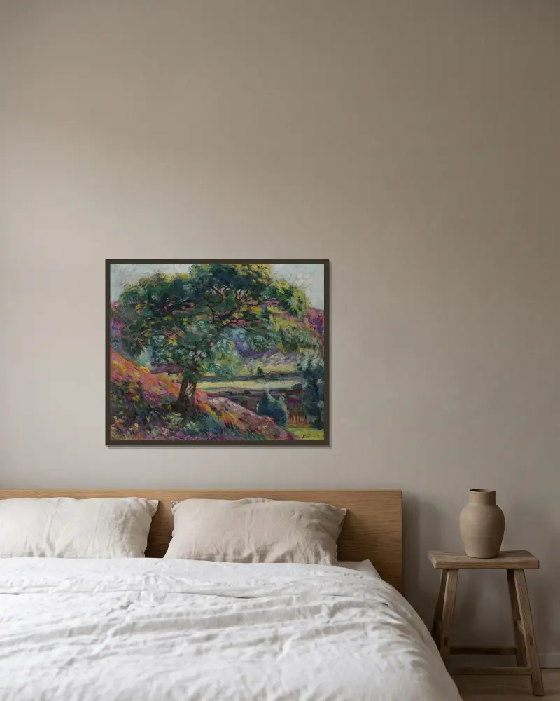 Träd i Île-de-France av Armand Guillaumin inramad på en vägg