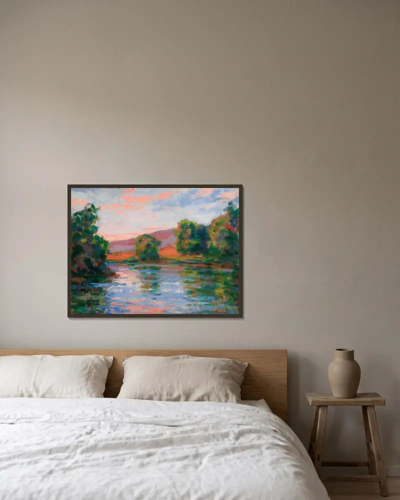 Am Wasser von Armand Guillaumin gerahmt an einer Wand