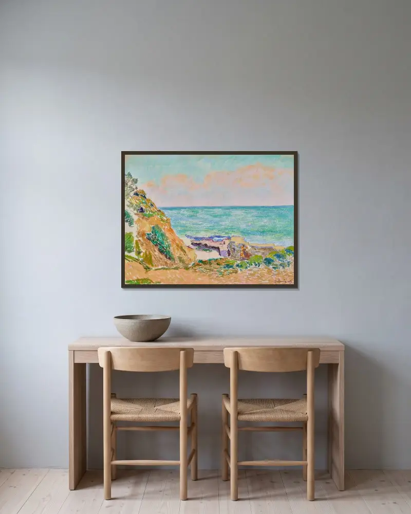 Havskant av Armand Guillaumin inramad på en vägg