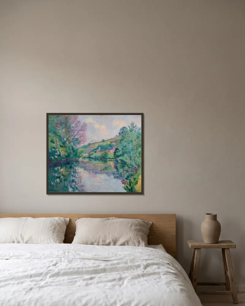 Ufer des Clain von Armand Guillaumin gerahmt an einer Wand