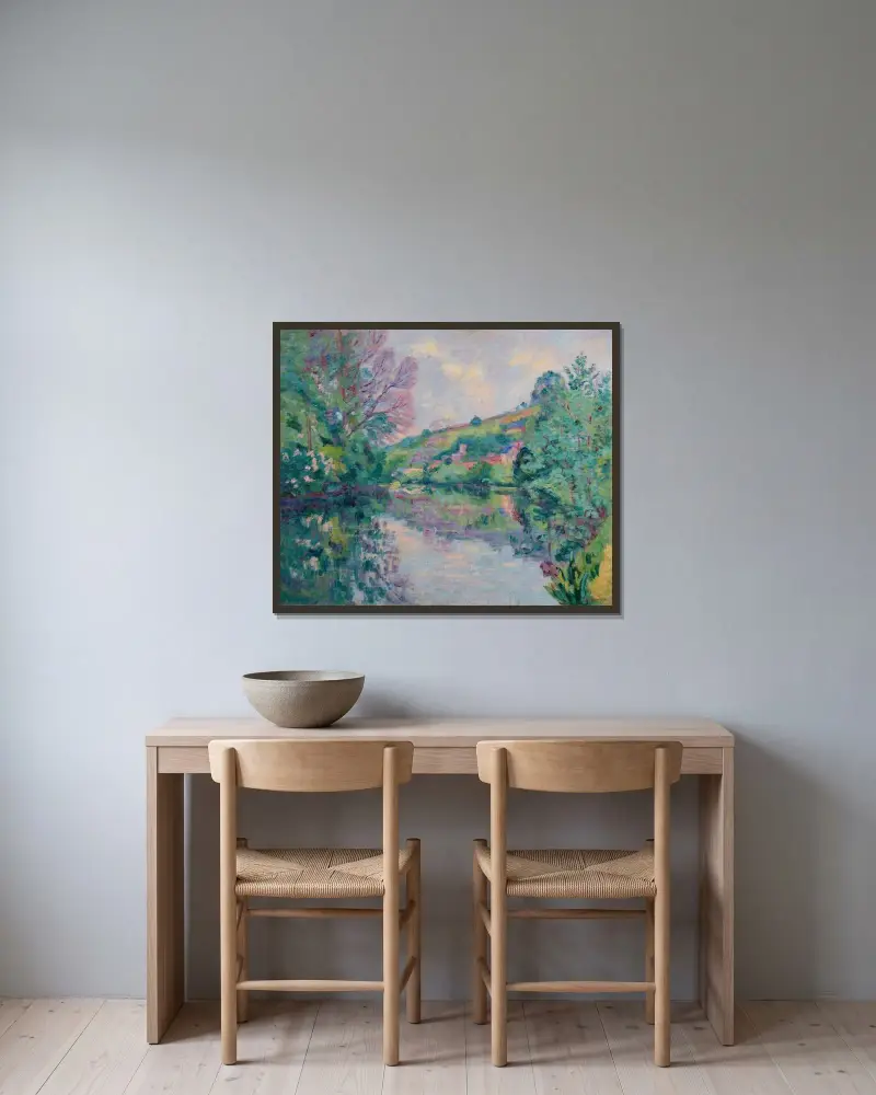 Ufer des Clain von Armand Guillaumin gerahmt an einer Wand