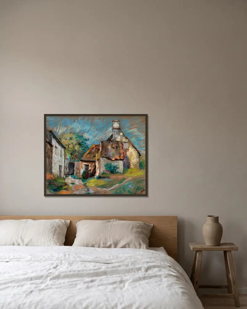 Chaumières von Armand Guillaumin gerahmt an einer Wand