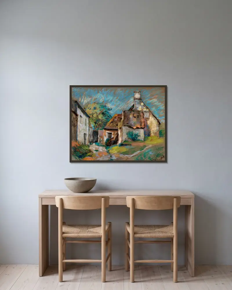 Chaumières von Armand Guillaumin gerahmt an einer Wand