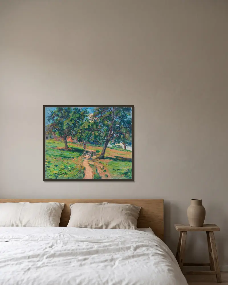 Vägen till Damiette av Armand Guillaumin inramad på en vägg