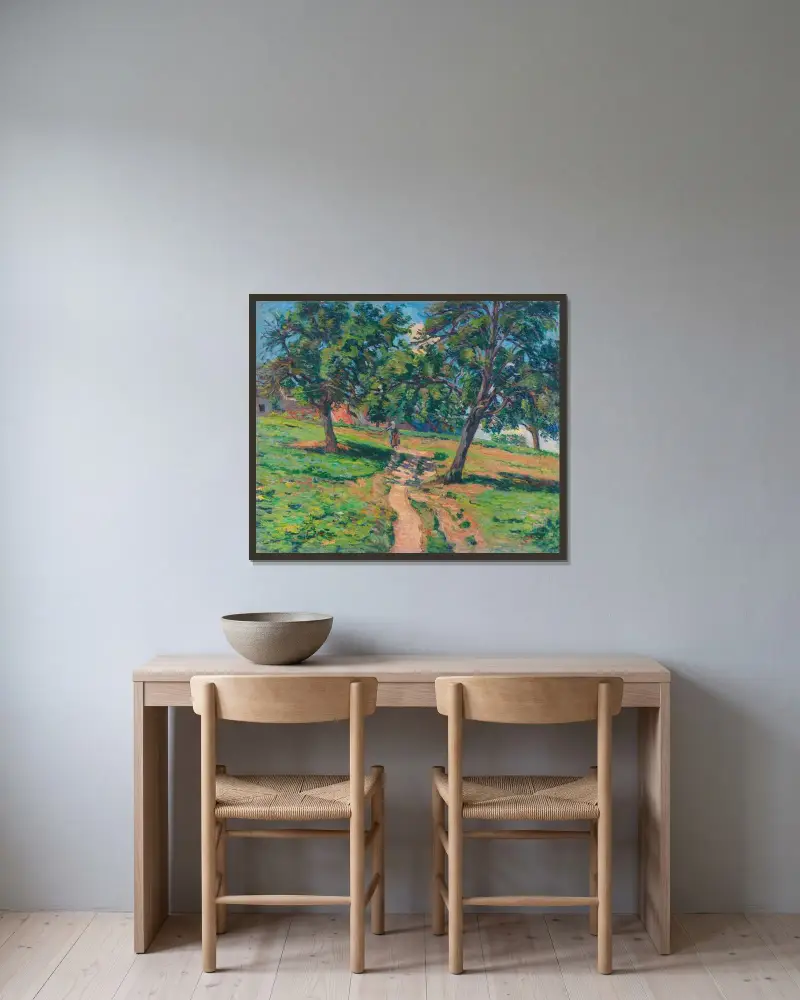 Vägen till Damiette av Armand Guillaumin inramad på en vägg