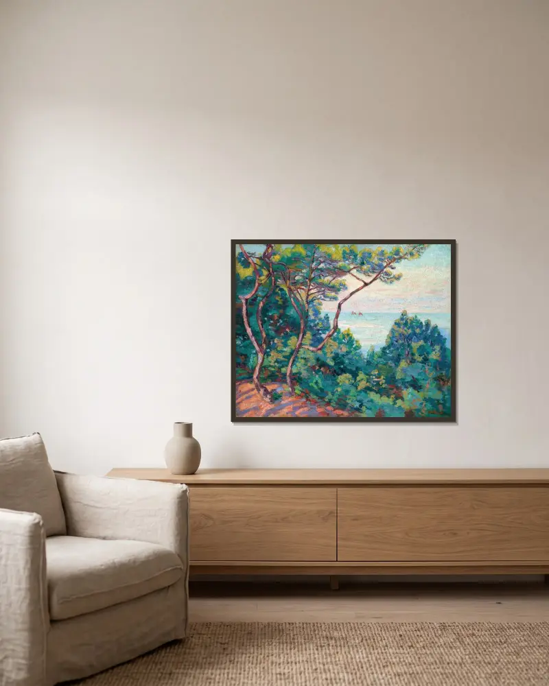 Küste von Esterel von Armand Guillaumin gerahmt an einer Wand