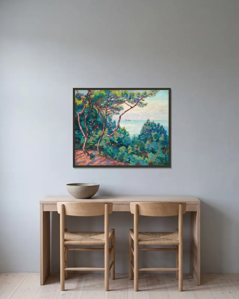 Küste von Esterel von Armand Guillaumin gerahmt an einer Wand