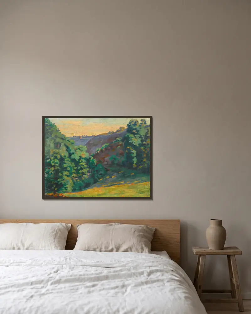 Crozant, Le Ravin De La Sedelle À La Folie av Armand Guillaumin inramad på en vägg