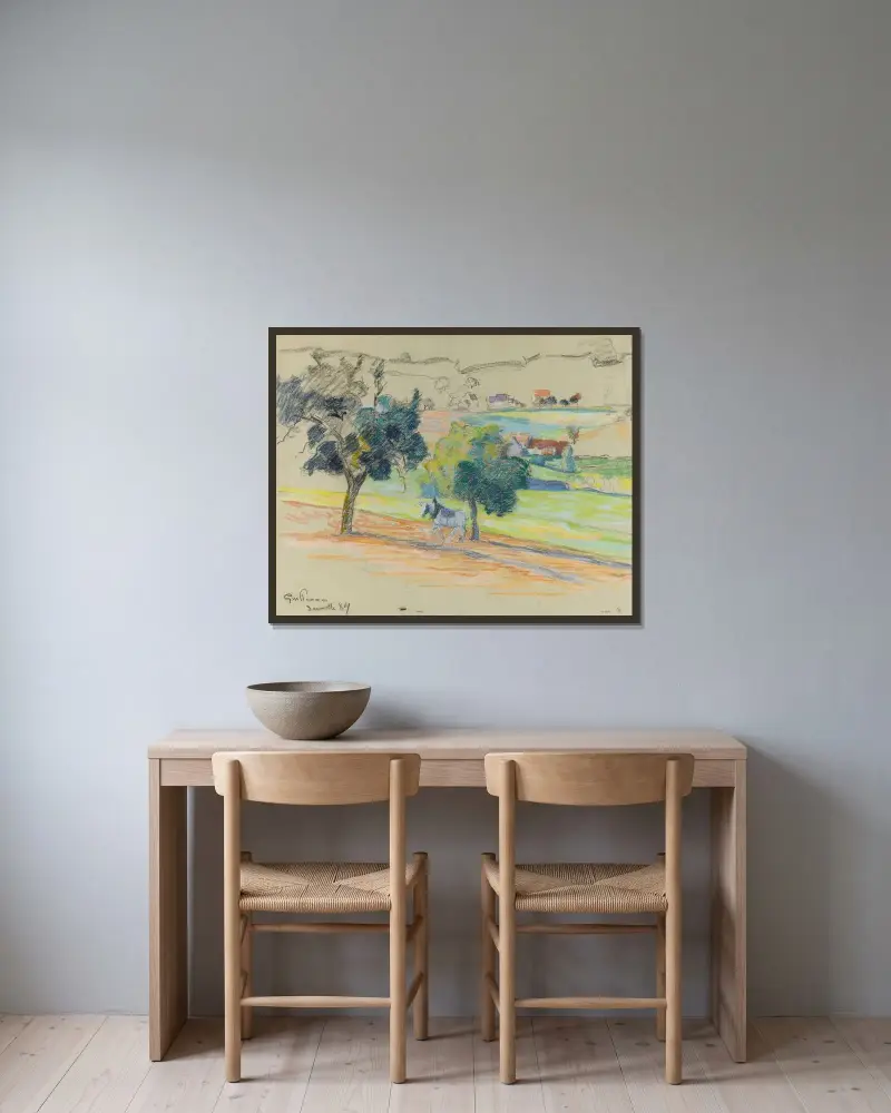 Damiette av Armand Guillaumin inramad på en vägg