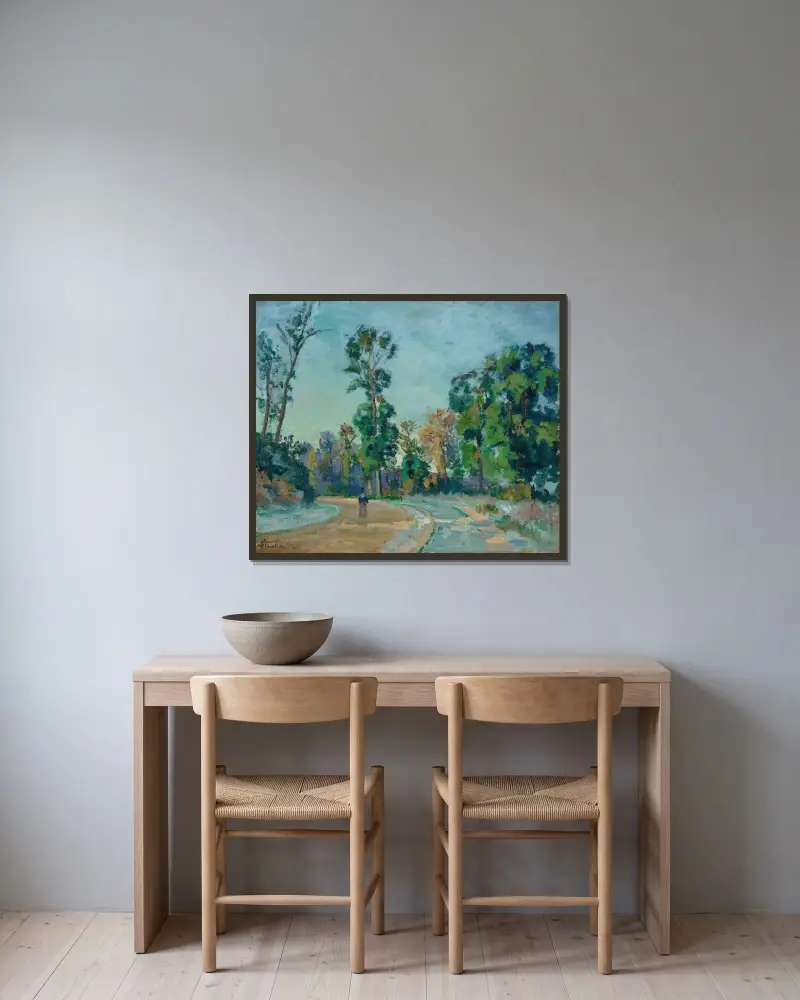 Vit frost i Ile-de-France av Armand Guillaumin inramad på en vägg