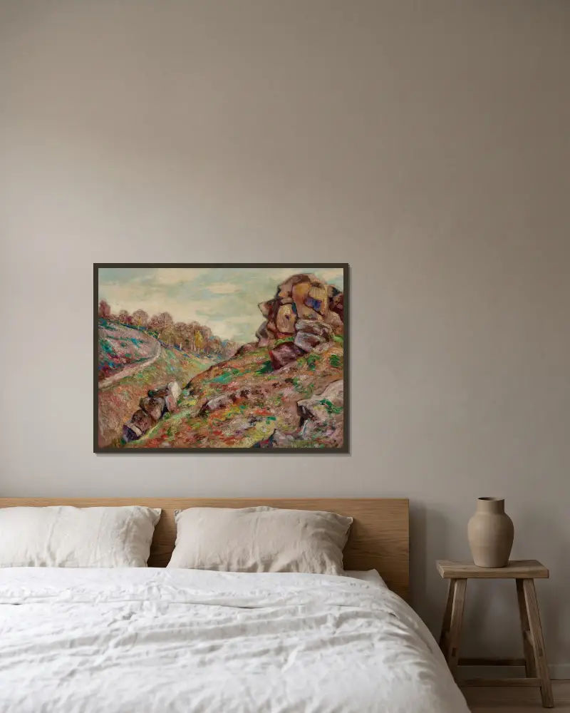 Sédelleflodens höjd, landskap från Creuse av Armand Guillaumin inramad på en vägg