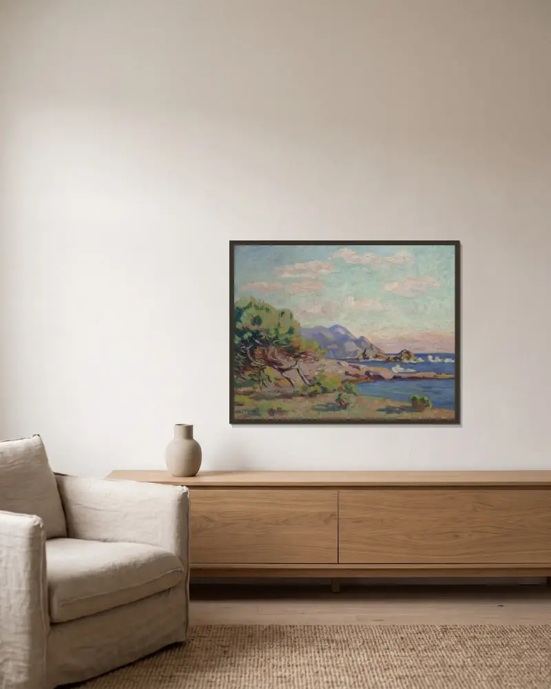 Lou Gaou udde av Armand Guillaumin inramad på en vägg