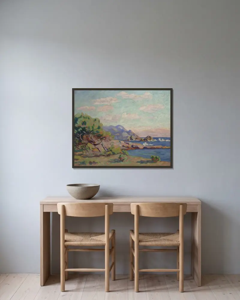Lou Gaou udde av Armand Guillaumin inramad på en vägg