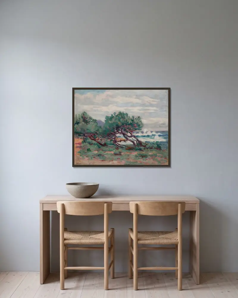 Udden Lou-Gaou av Armand Guillaumin inramad på en vägg