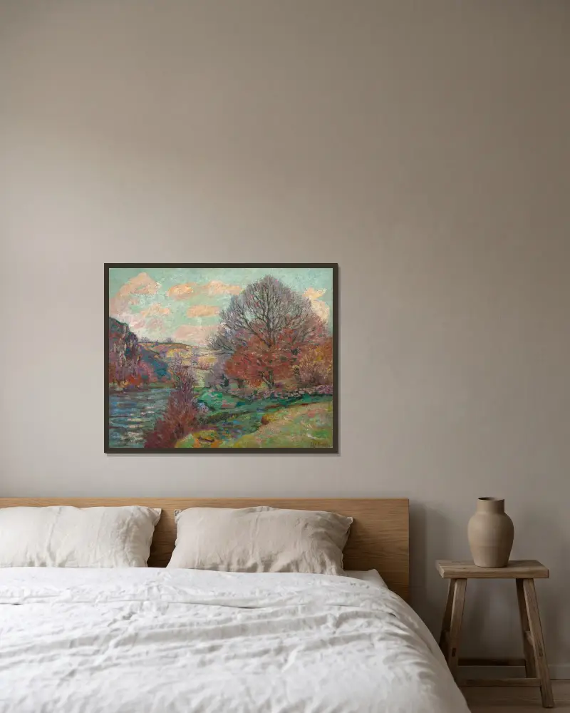 La Roche de l’Écho, Crozant av Armand Guillaumin inramad på en vägg