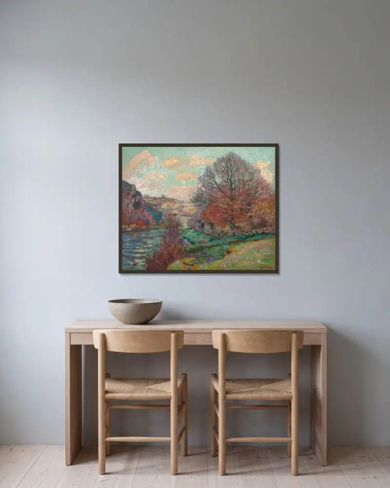 La Roche de l’Écho, Crozant av Armand Guillaumin inramad på en vägg