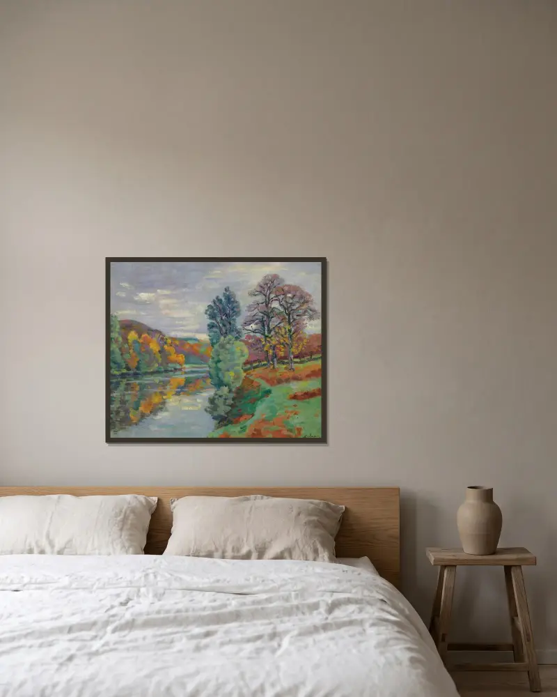 La Roche De L’echo, Crozant av Armand Guillaumin inramad på en vägg