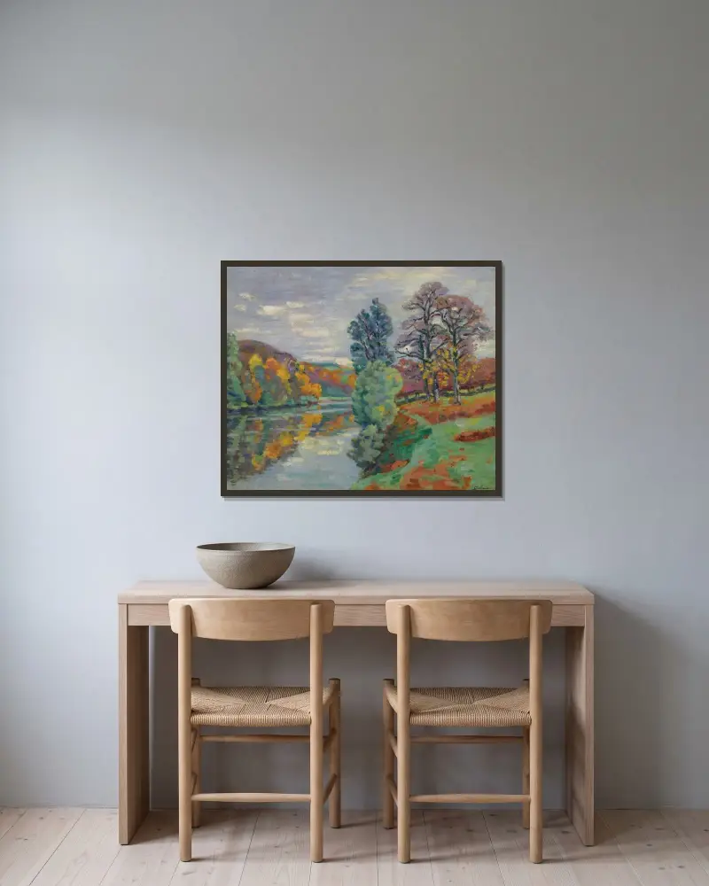 La Roche De L’echo, Crozant av Armand Guillaumin inramad på en vägg