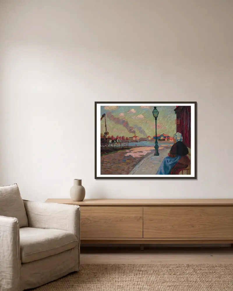 Die Seine bei Charenton von Armand Guillaumin gerahmt an einer Wand