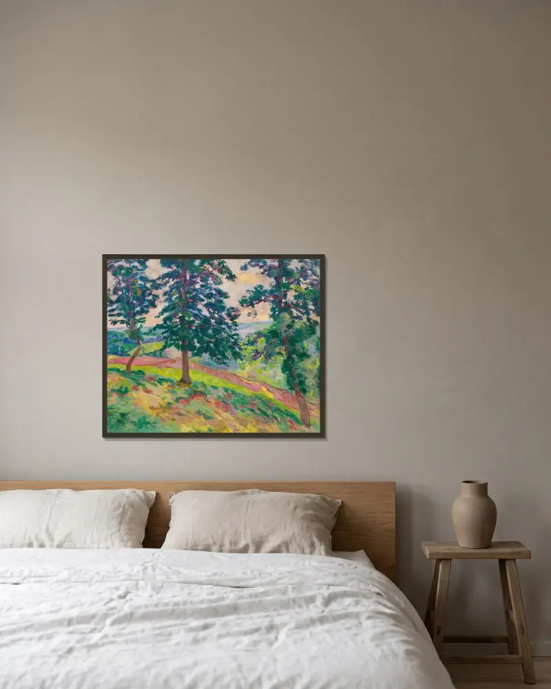 Crevusedalen av Armand Guillaumin inramad på en vägg