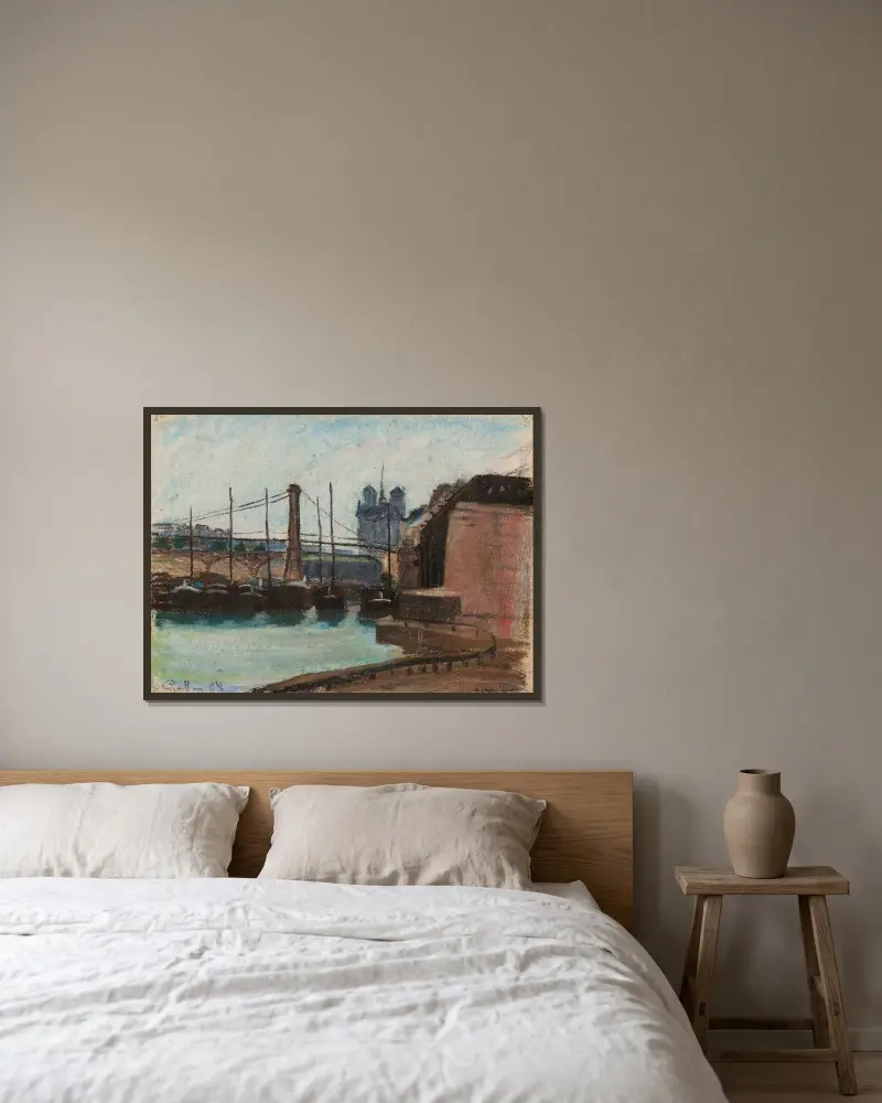 Die Austerlitzbrücke von Armand Guillaumin gerahmt an einer Wand