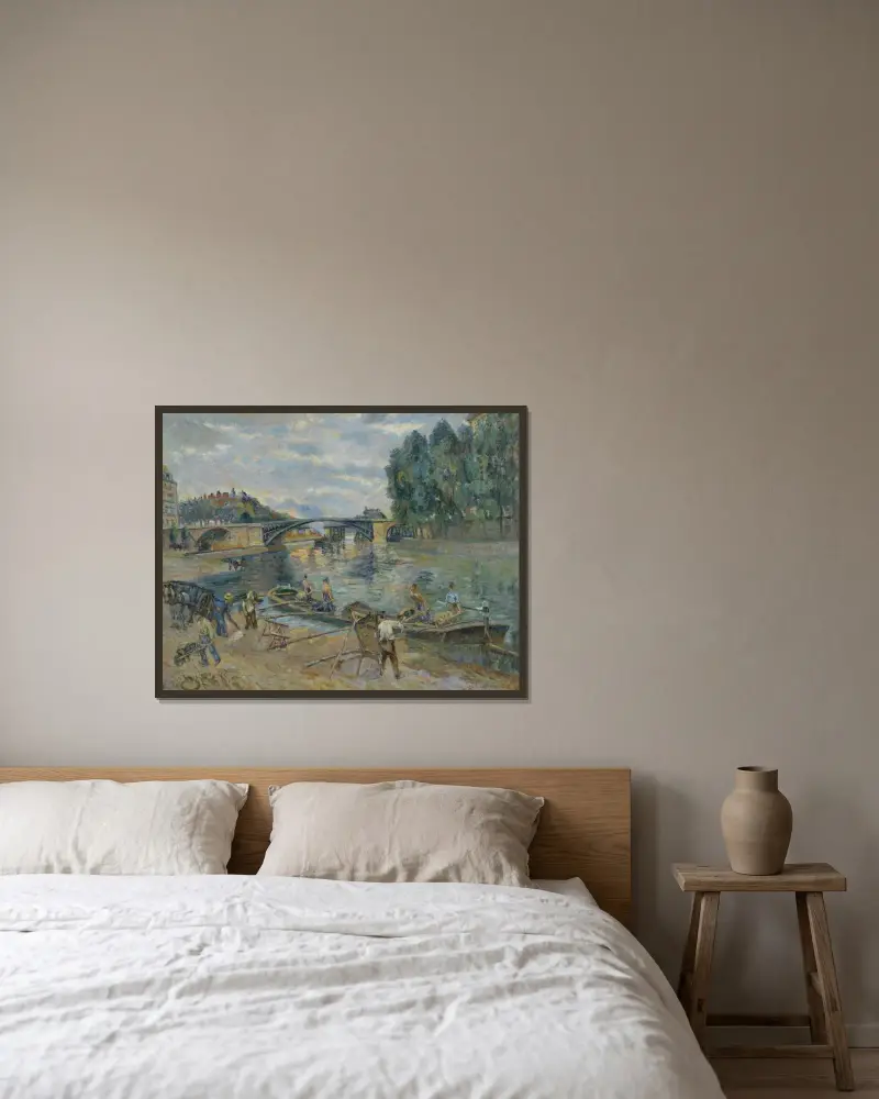 Sullybron i Paris av Armand Guillaumin inramad på en vägg