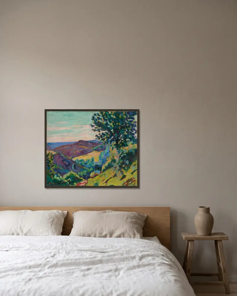Le Puy Barriou, Crozant av Armand Guillaumin inramad på en vägg