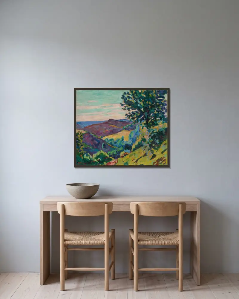 Le Puy Barriou, Crozant av Armand Guillaumin inramad på en vägg