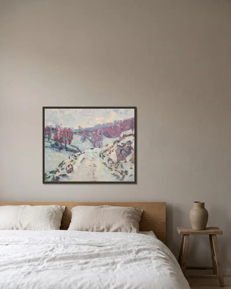 Schnee von Armand Guillaumin gerahmt an einer Wand