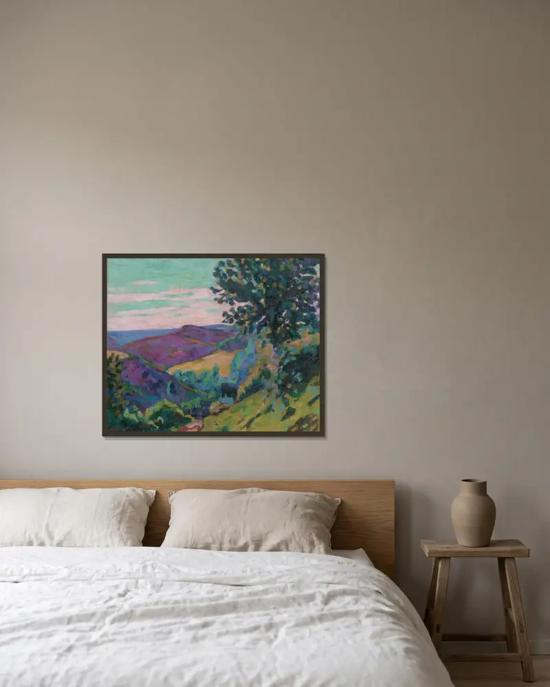 Landskap från Crozant av Armand Guillaumin inramad på en vägg