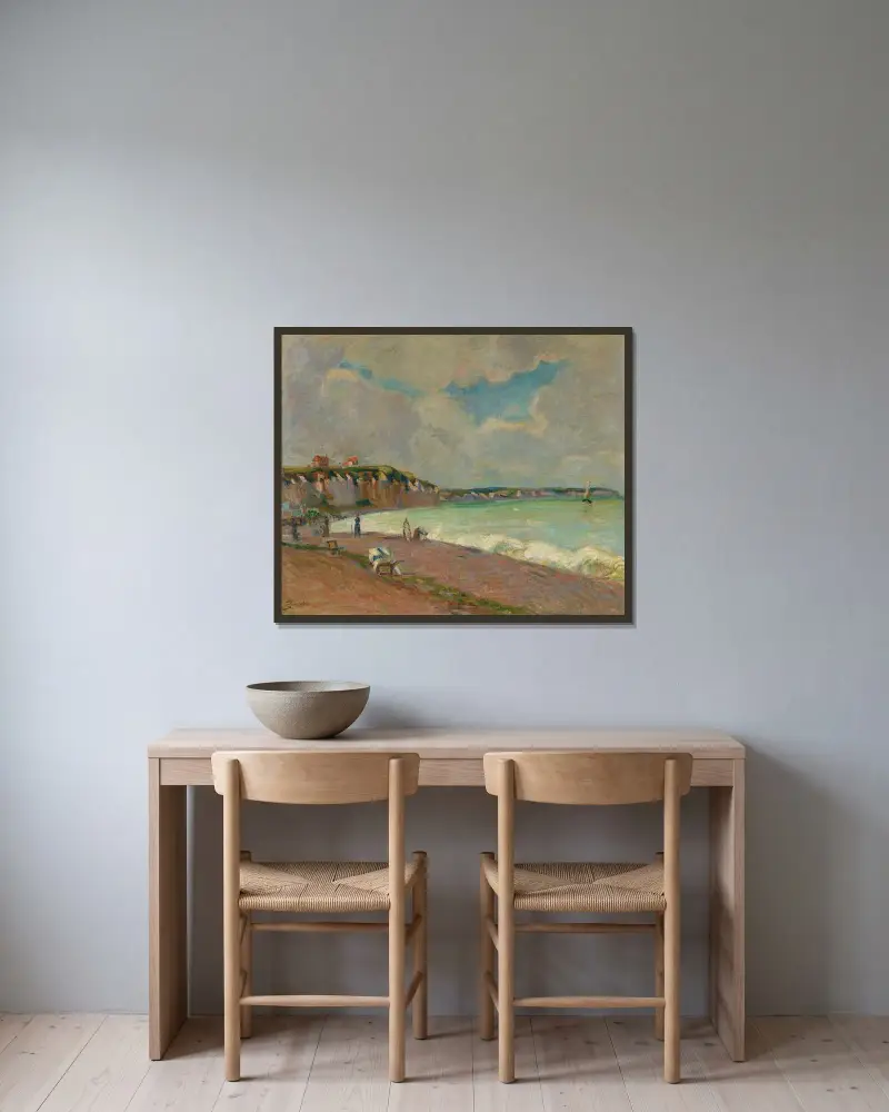 Landskap från Manche av Armand Guillaumin inramad på en vägg