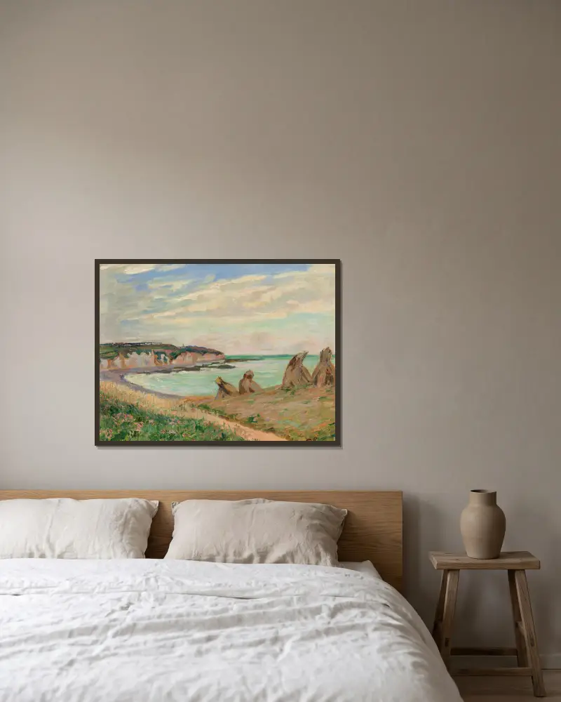 Paysage De La Manche av Armand Guillaumin inramad på en vägg