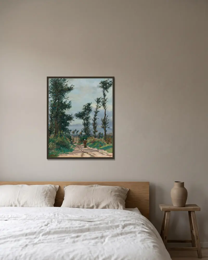 Landskap från Île-de-France av Armand Guillaumin inramad på en vägg