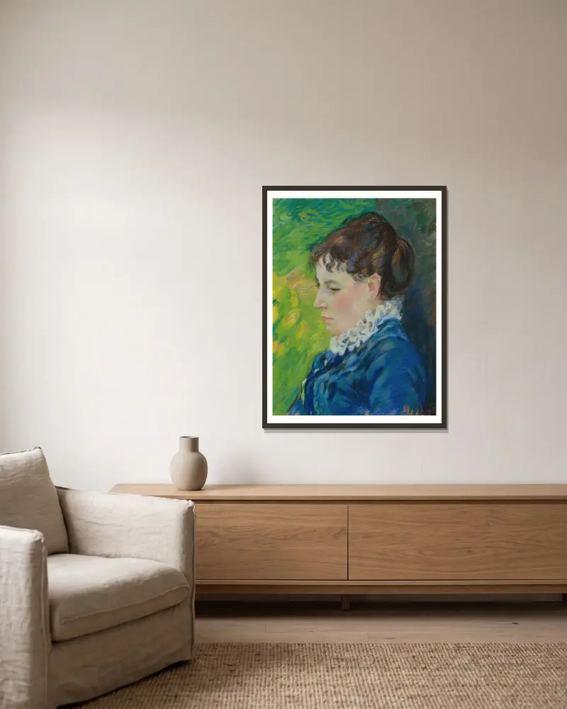 Portrait De La Femme De L’artiste av Armand Guillaumin inramad på en vägg