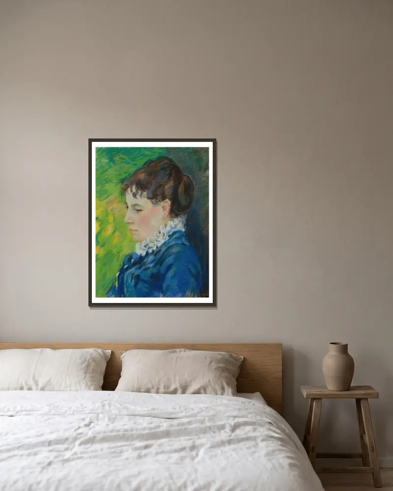 Portrait De La Femme De L’artiste av Armand Guillaumin inramad på en vägg
