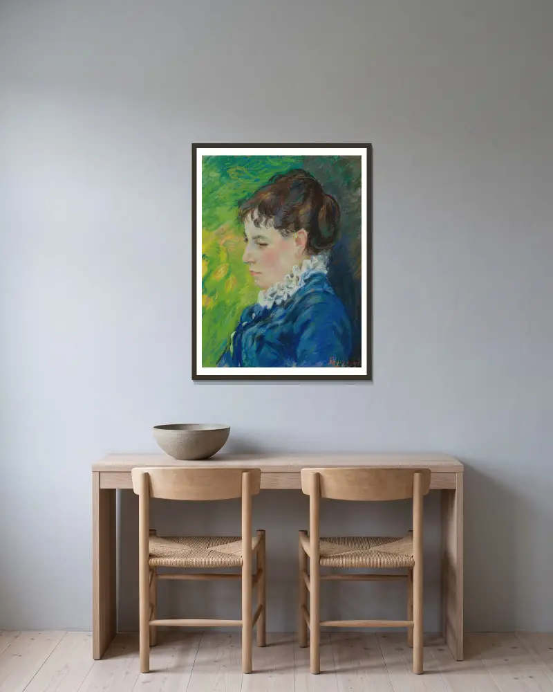 Portrait De La Femme De L’artiste av Armand Guillaumin inramad på en vägg