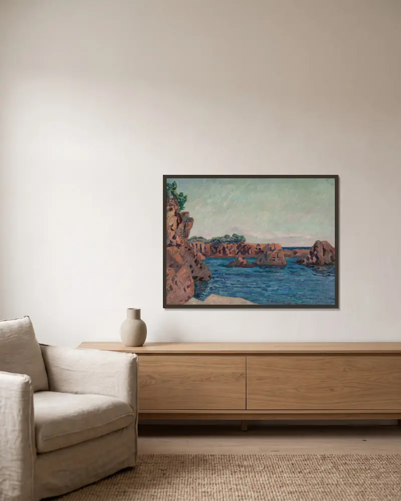 Skały w Agay, Armand Guillaumin w ramie na ścianie