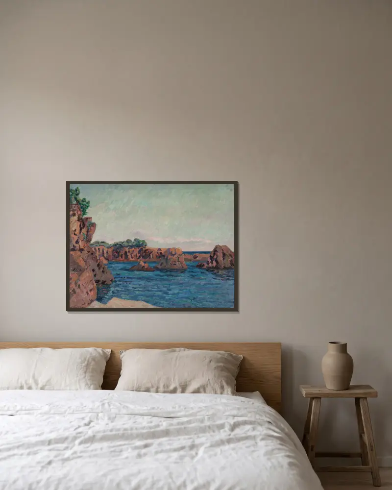 Skały w Agay, Armand Guillaumin w ramie na ścianie