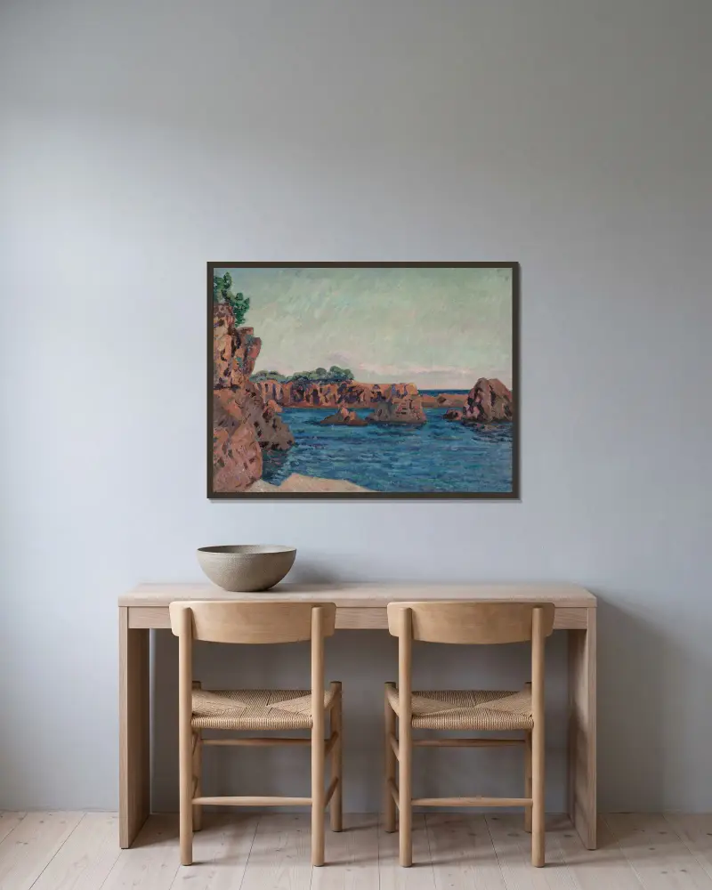 Skały w Agay, Armand Guillaumin w ramie na ścianie