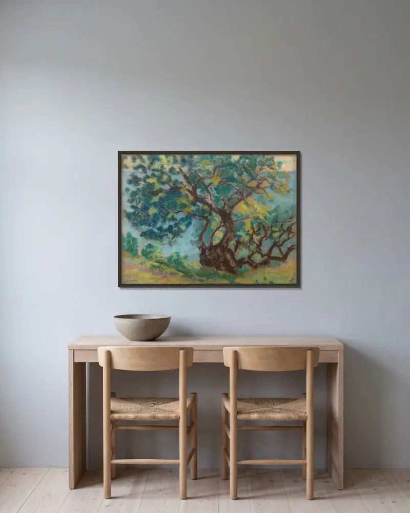 Roquebrune av Armand Guillaumin inramad på en vägg