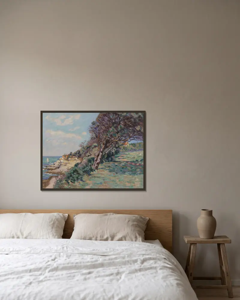 Saint-Palais, la Pointe de la Douane, août 92, 10 heures du matin av Armand Guillaumin inramad på en vägg