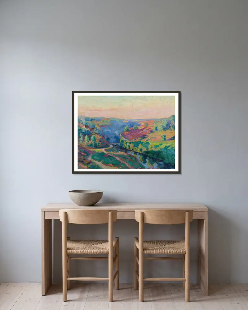 Tal der Creuse von Armand Guillaumin gerahmt an einer Wand