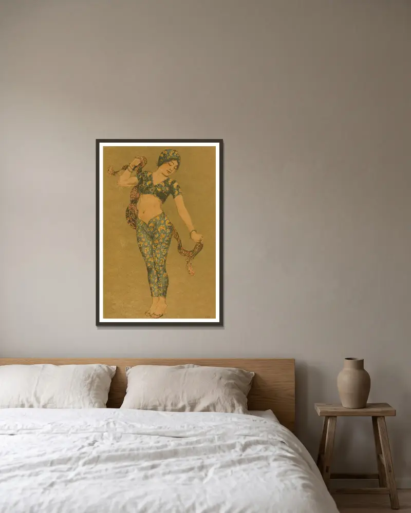 Ein Tänzer von Armand Rassenfosse gerahmt an einer Wand