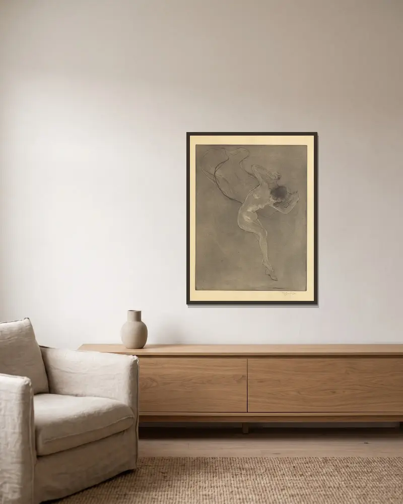 Tanz von Armand Rassenfosse gerahmt an einer Wand