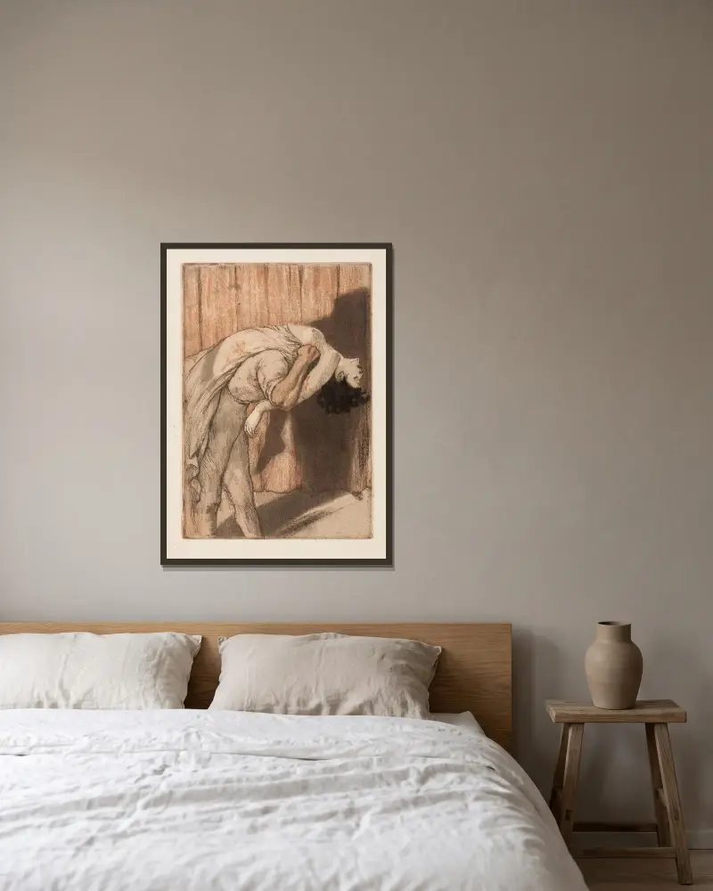 Illustration für Der karmesinrote Vorhang von Armand Rassenfosse gerahmt an einer Wand